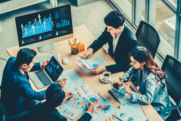 Business visual data analyzing technology by creative computer software . Concept of digital data...