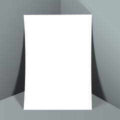 blank white paper on white background