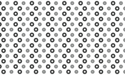 Black and White Gears Seamless Pattern