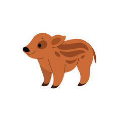 Cute hog - cartoon animal character. Vector illustration in flat style isolated on white background.