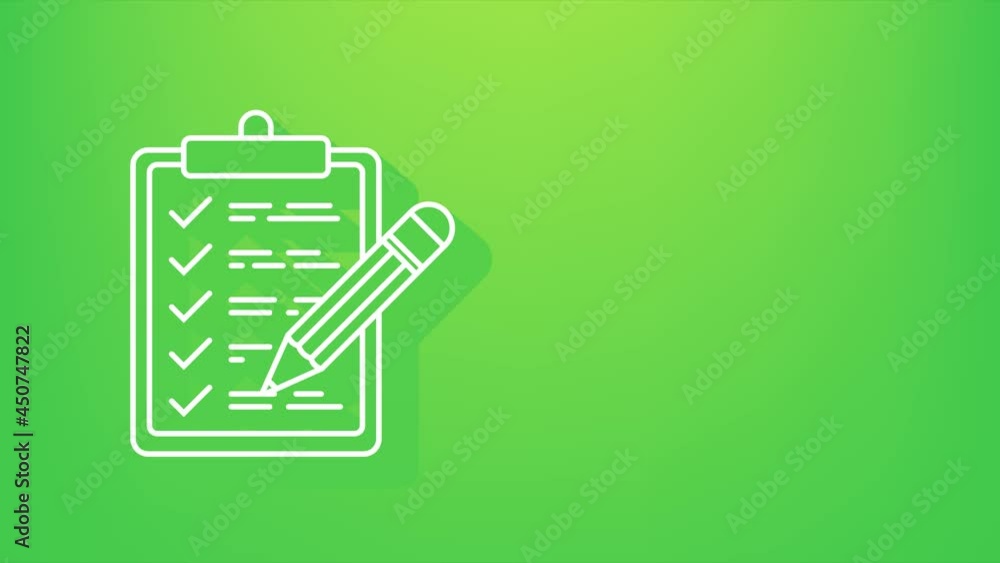 Poster clipboard with checklist icon. clipboard with checklist icon for web. motion graphics.