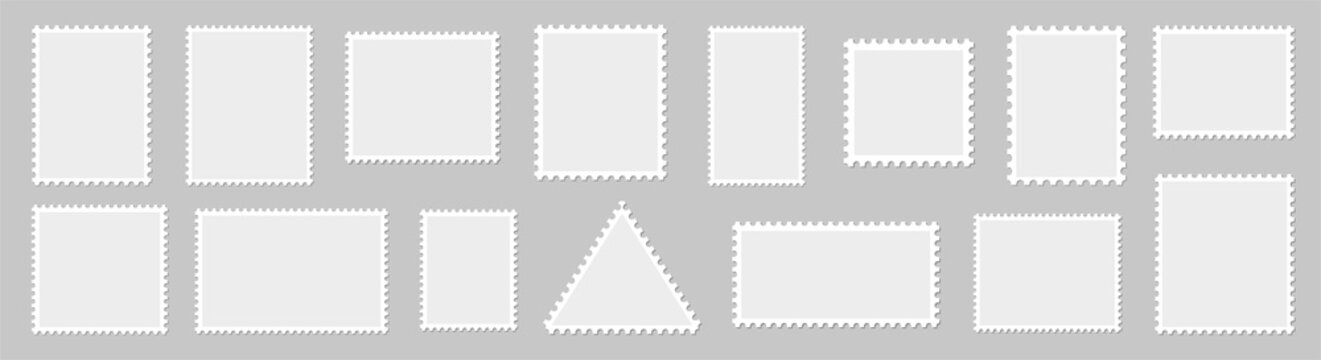 Postage stamp borders set vector illustration