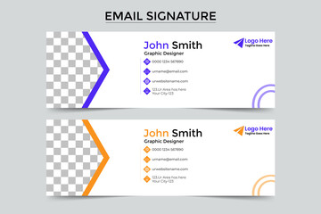 Corporate Email signature template or email footer and personal social media cover templates