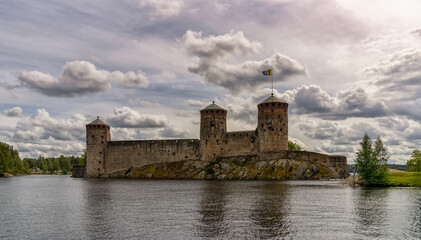 view of the Olofsborg Castle in Savonlinna in southern Finland