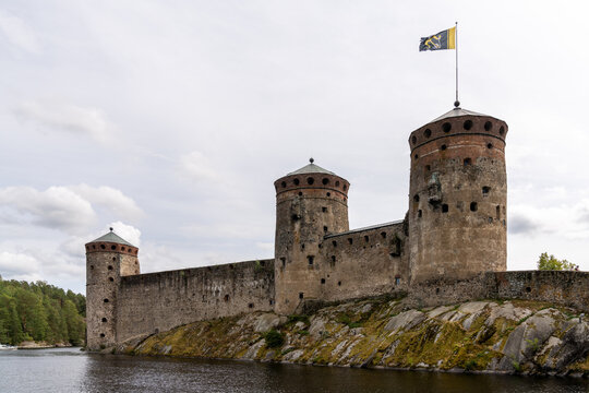view of the Olofsborg Castle in Savonlinna in southern Finland
