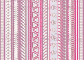 A modern twist on traditional tribal stripe pattern. A seamless vector pattern in pretty, distressed pinks, lavender and raspberry colors perfect for women, teens, and girls.