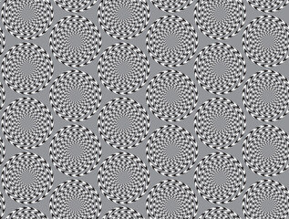 Visual illusion of rotation. Seamless background