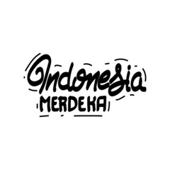 Indonesia local hand lettering typography design vector