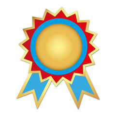 Vector award badge with ribbon