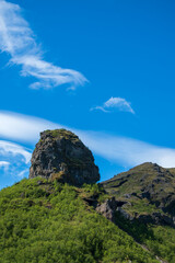 Wanderung in der Thorsmörk und Godaland im Süden von Island über Felsen und durch Schluchten mit...