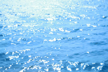 Naklejka na ściany i meble Blurred view of beautiful sea on sunny day