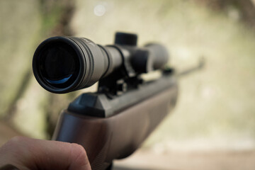 shooting with rifle
