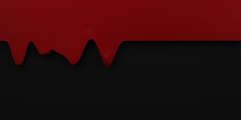 blood drop border halloween blood flow background red liquid black background 3d illustration