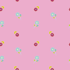 Seamless floral pattern. Flowers and leaves, folk style for textile, wallpaper and wrapping