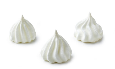 meringue cookies on white background