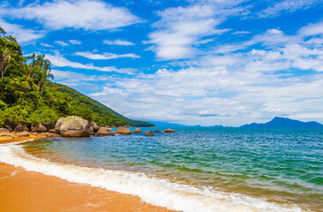 Obraz premium Big tropical island Ilha Grande Praia de Palmas beach Brazil.