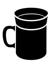 Cup - For Tea Or Coffee - silhouette black vector illustration for logo or pictogram. Drink mug - vector silhouette element for sign or icon.