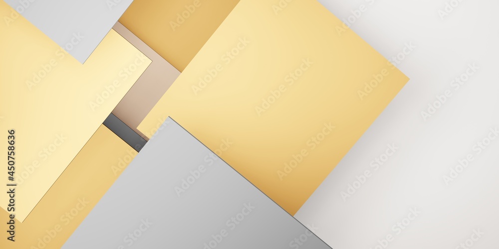 Poster tile background pastel geometry hierarchy of abstract squares 3d illustration