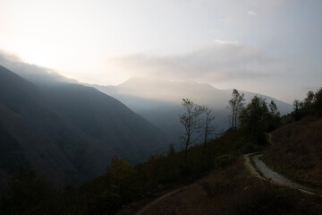 landscape with fog