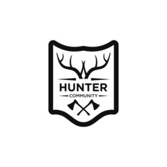 badges labels logo design elements. Deer head. quality emblem templates. Premium retro vintage symbols. Vector illustration. design inspiration. Fit to business or community