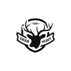 badges labels logo design elements. Deer head. quality emblem templates. Premium retro vintage symbols. Vector illustration. design inspiration. Fit to business or community