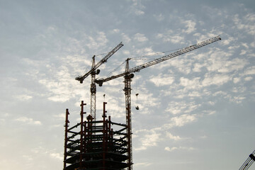 construction site with crane