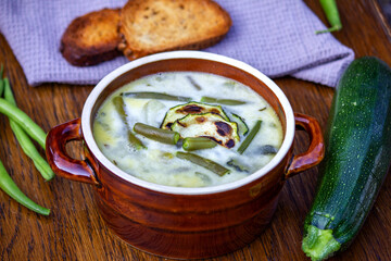 Green bean and zucchini soup 