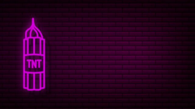 Red dynamite pack with electric time bomb, TNT. Motion graphics.