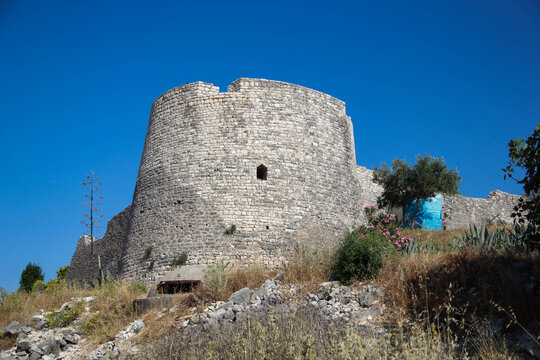 Lekuresi castle ruins and bunker in Albania, Saranda