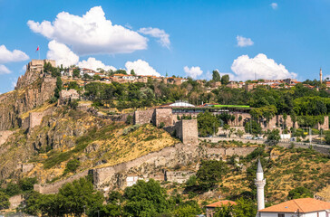 Fototapeta na wymiar Rock and Castle of Ankara, Turkey 