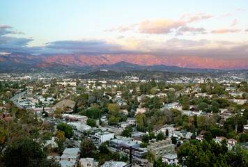 Sunset over Silverlake and Glendale CA. - 450765225