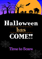 "Halloween has COME!!" Dark Silhouette Design Greeting Card