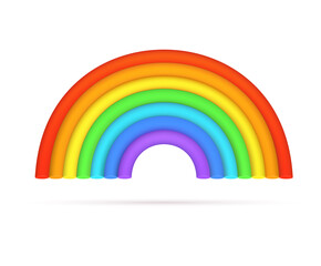 Vector realistic bright rainbow arch 3d icon