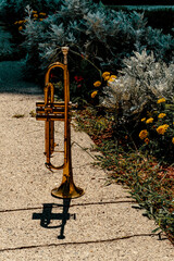 Fototapeta na wymiar Jazz Trumpet Sidewalk