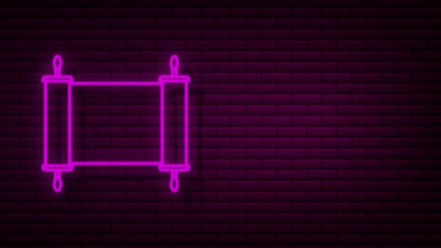 Rolled old papyrus file mockup. Realistic illustration of rolled old papyrus file. Motion graphics.