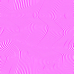 Warped lines in pink. Vector seamless pattern - 450768492