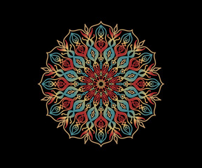 gradient mandala, vector Mandala with colorful tribal ornaments. Isolated. Bright and elegant colors, great for wall decoration, background, invitation design, banner and poster