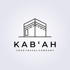 Fototapeta premium kabah icon vector logo isolated line art simple mosque
