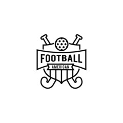 Hockey field shield line logo icon design illustration