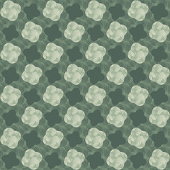 Doodle seamless vector floral pattern texture, striped geometric flowers in soft yellow and lime green on dark green  background. Great for home textiles, fashion fabrics and wallpaper.