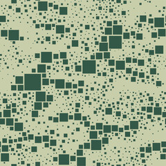 Camouflage texture seamless pattern. Dotted pixel endless camo military ornament of square tiles. Modern abstract vector background.