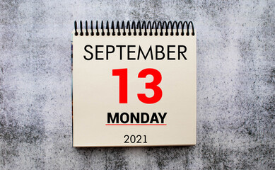 Save the Date written on a calendar - September 13