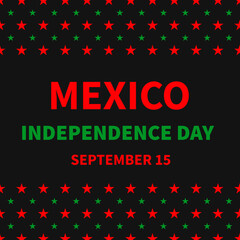 Fototapeta na wymiar Mexico Independence Day typography poster. National holiday celebrated on September 16. Vector template for banner, greeting card, flyer