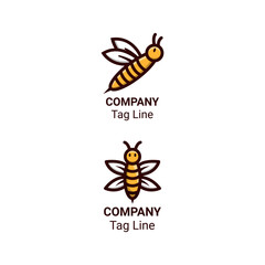 Bee, Logo and Icon Design Template Vector, Emblem, Design Concept