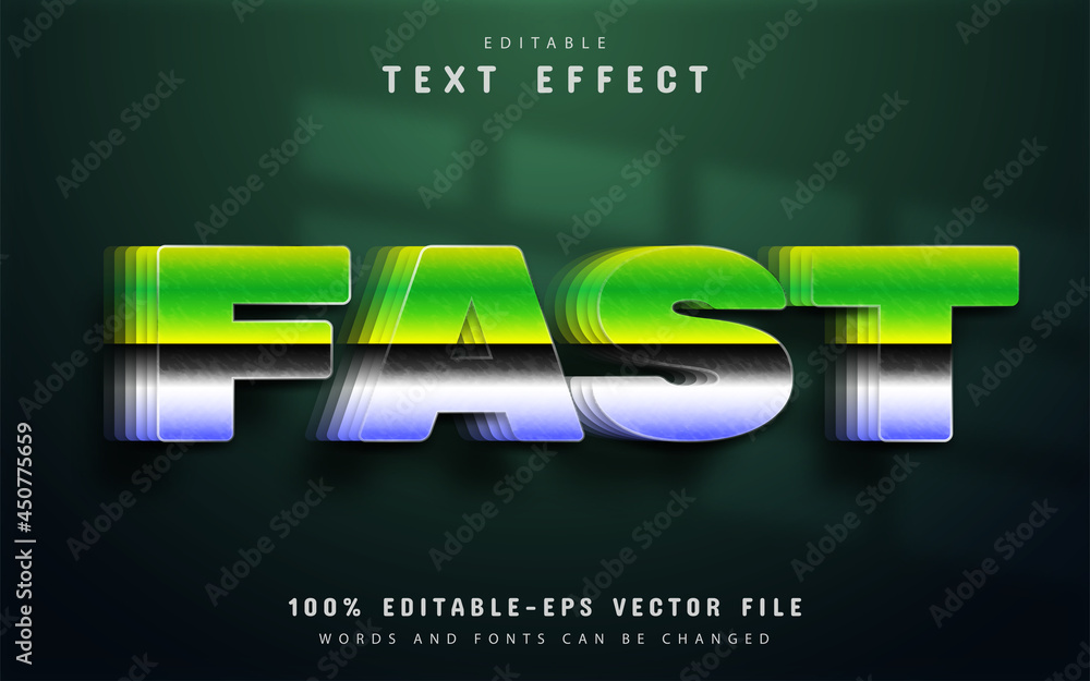 Poster fast text, 3d gradient text effect