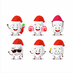 Santa Claus emoticons with white volleyball cartoon character