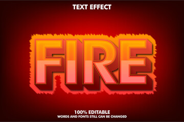 Hot fire editable text effect. Creative digital font effect style