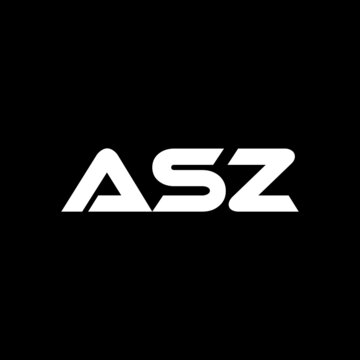 ASZ letter logo design with black background in illustrator, vector logo modern alphabet font overlap style. calligraphy designs for logo, Poster, Invitation, etc.