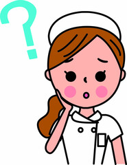 疑問を抱く女性看護師