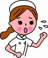 あわてて走る女性看護師